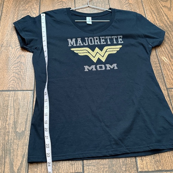 Majorette Mom Wonder Woman Logo Bling Baton Twirling Tshirt- Size Medium - Picture 4 of 8
